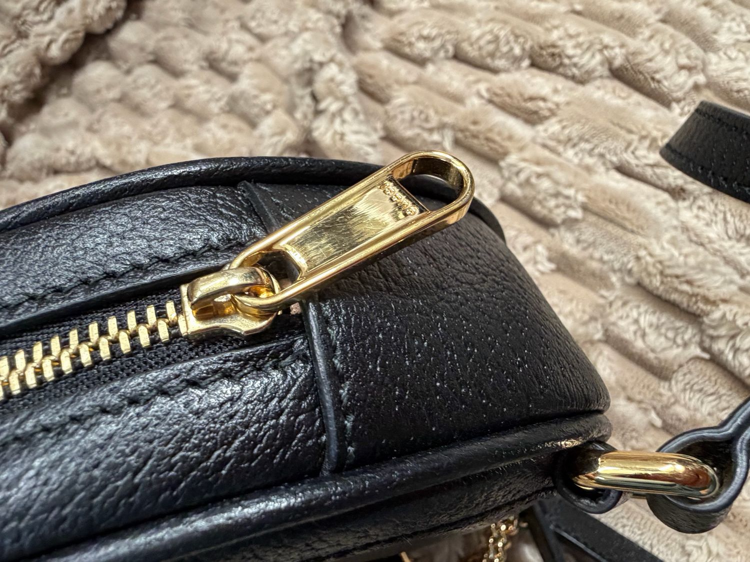 Gucci Ophidia Web Round Textured Calfskin in Black