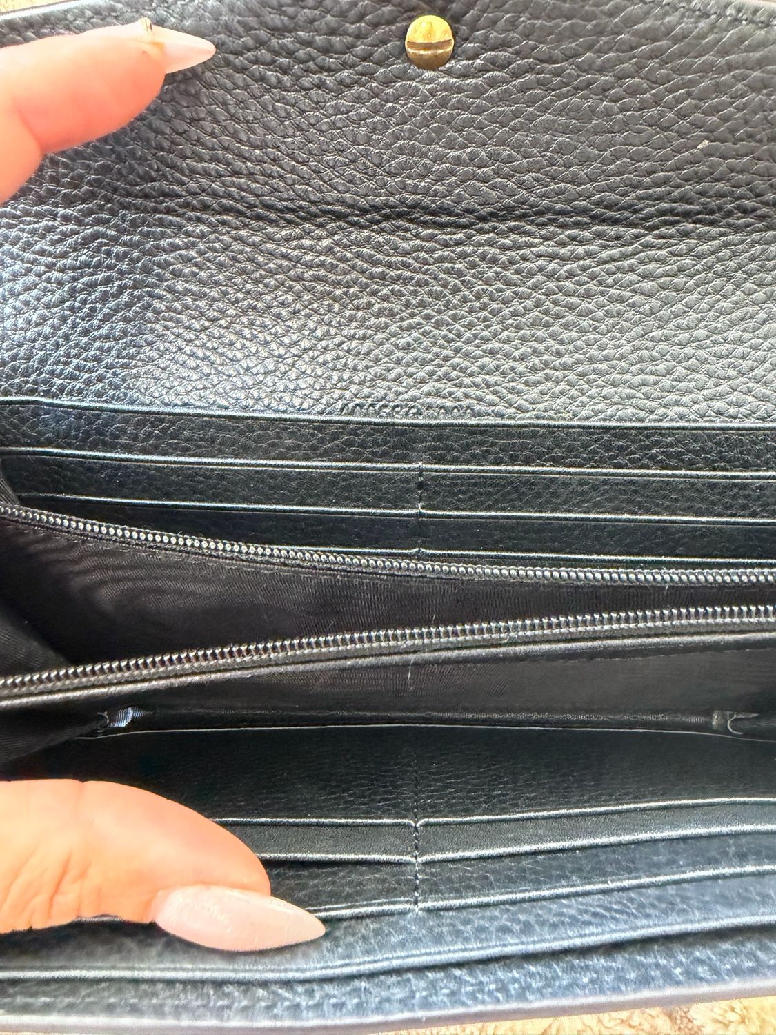 Gucci Pebbled Leather Marmont Continental Flap Wallet