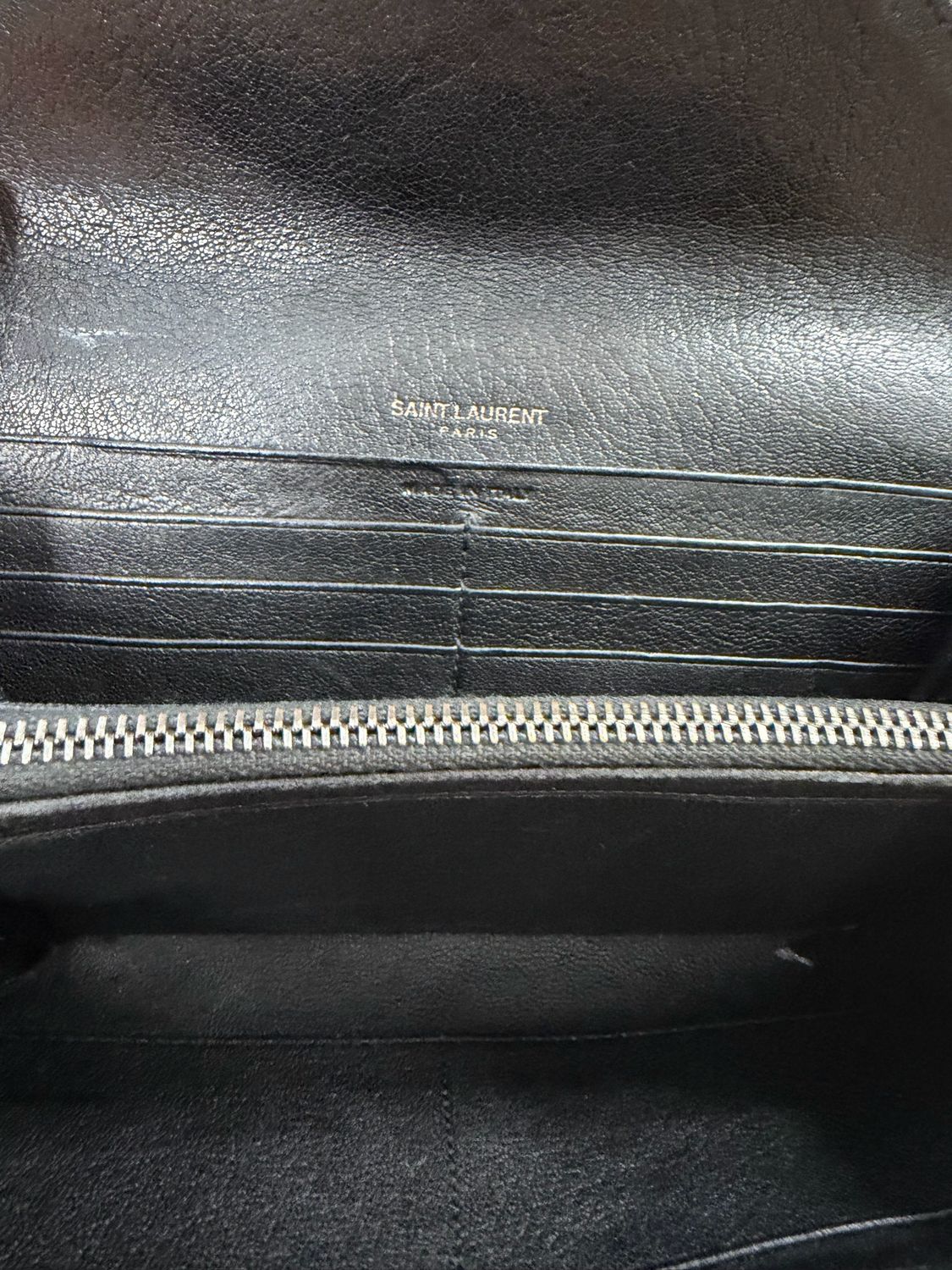 Yves Saint Laurent Flap Wallet Quilted in Black