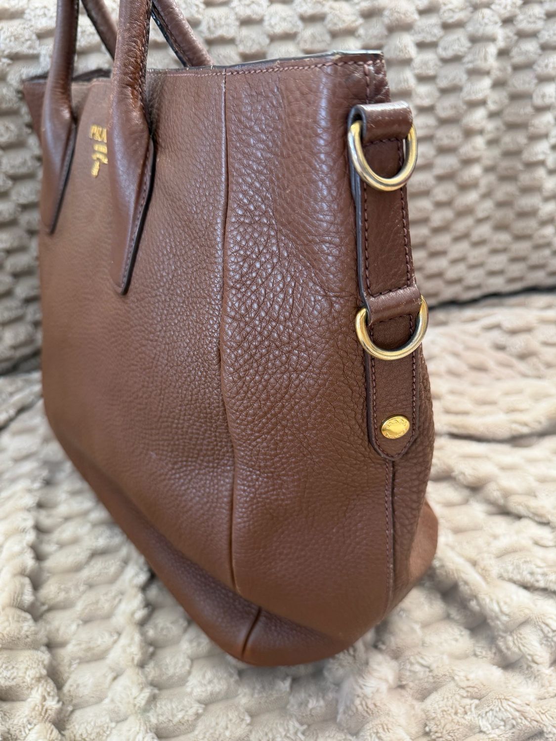 Prada Pebbled Leather in Brown