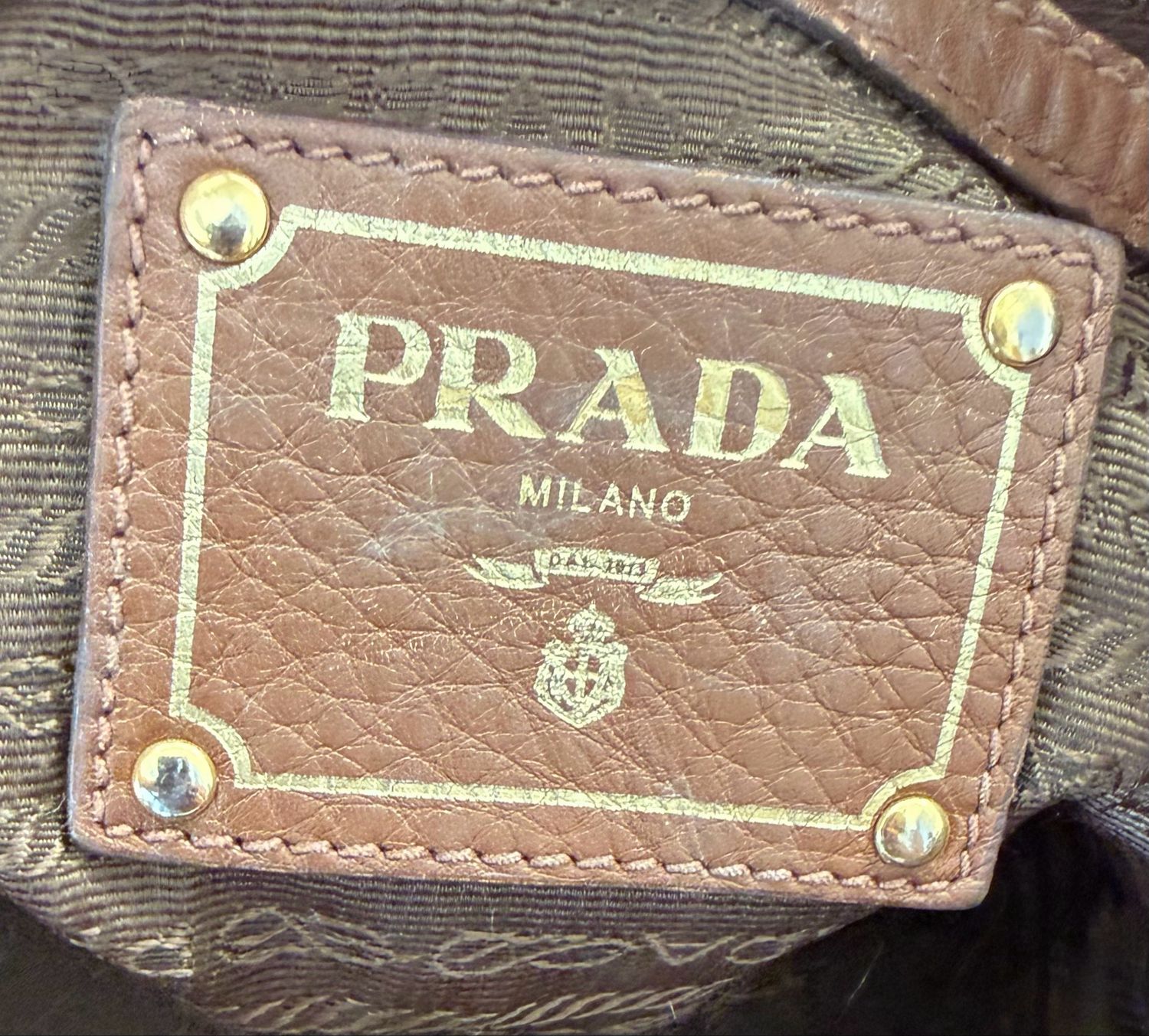 Prada Pebbled Leather in Brown