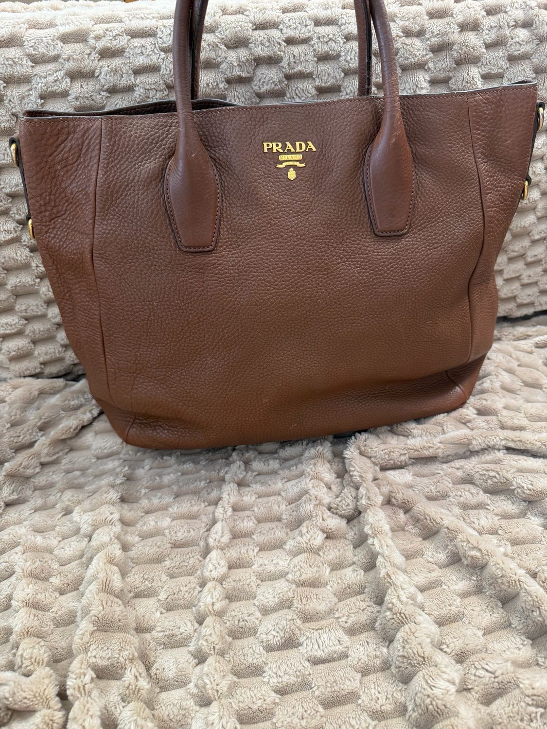 Prada Pebbled Leather in Brown