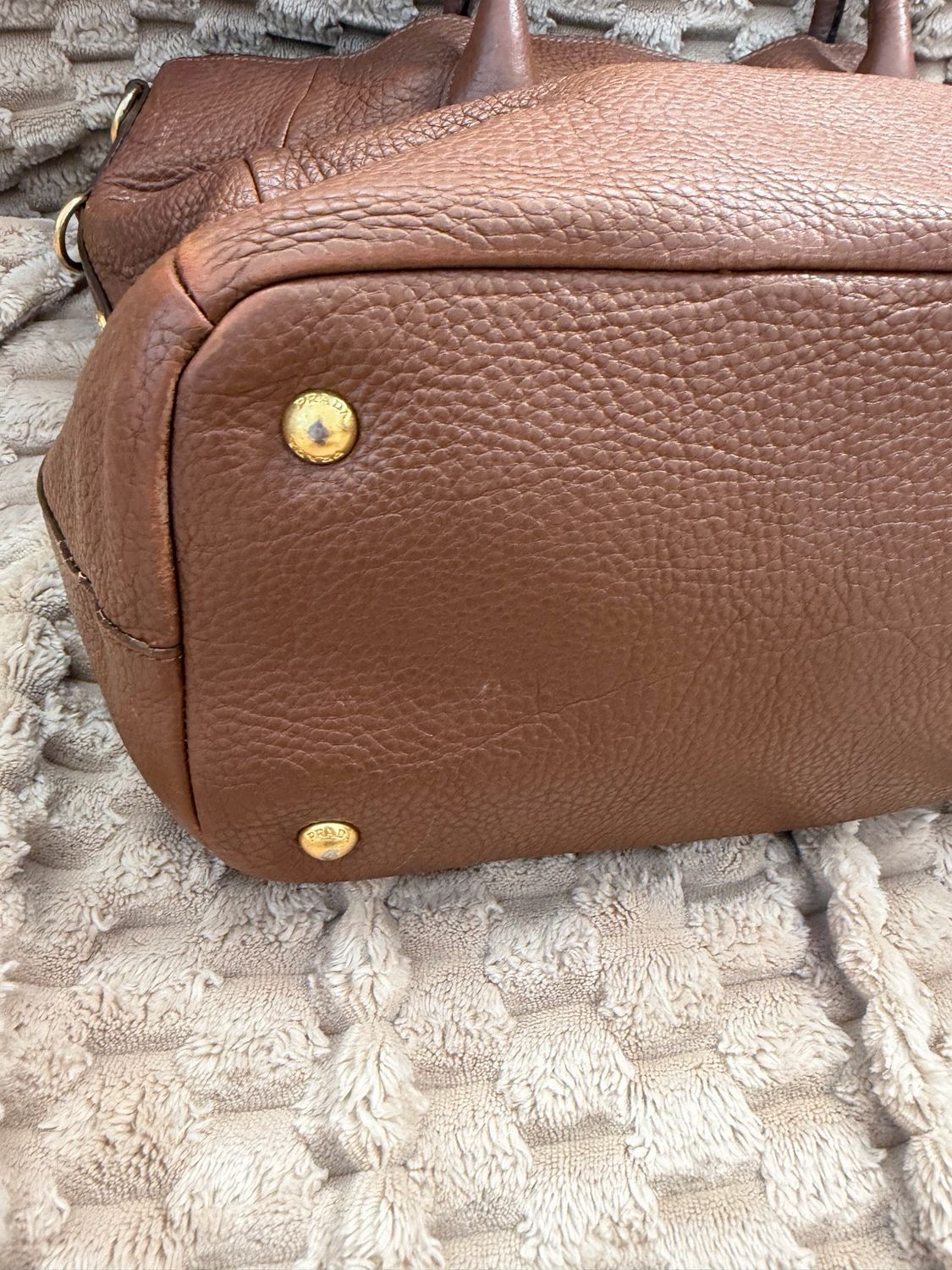 Prada Pebbled Leather in Brown