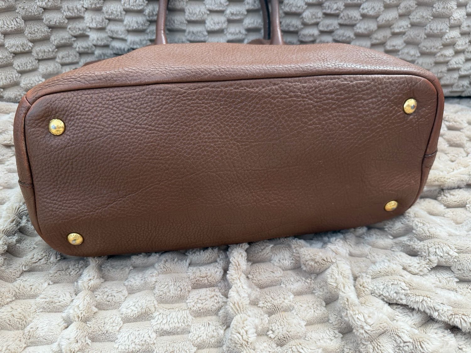 Prada Pebbled Leather in Brown
