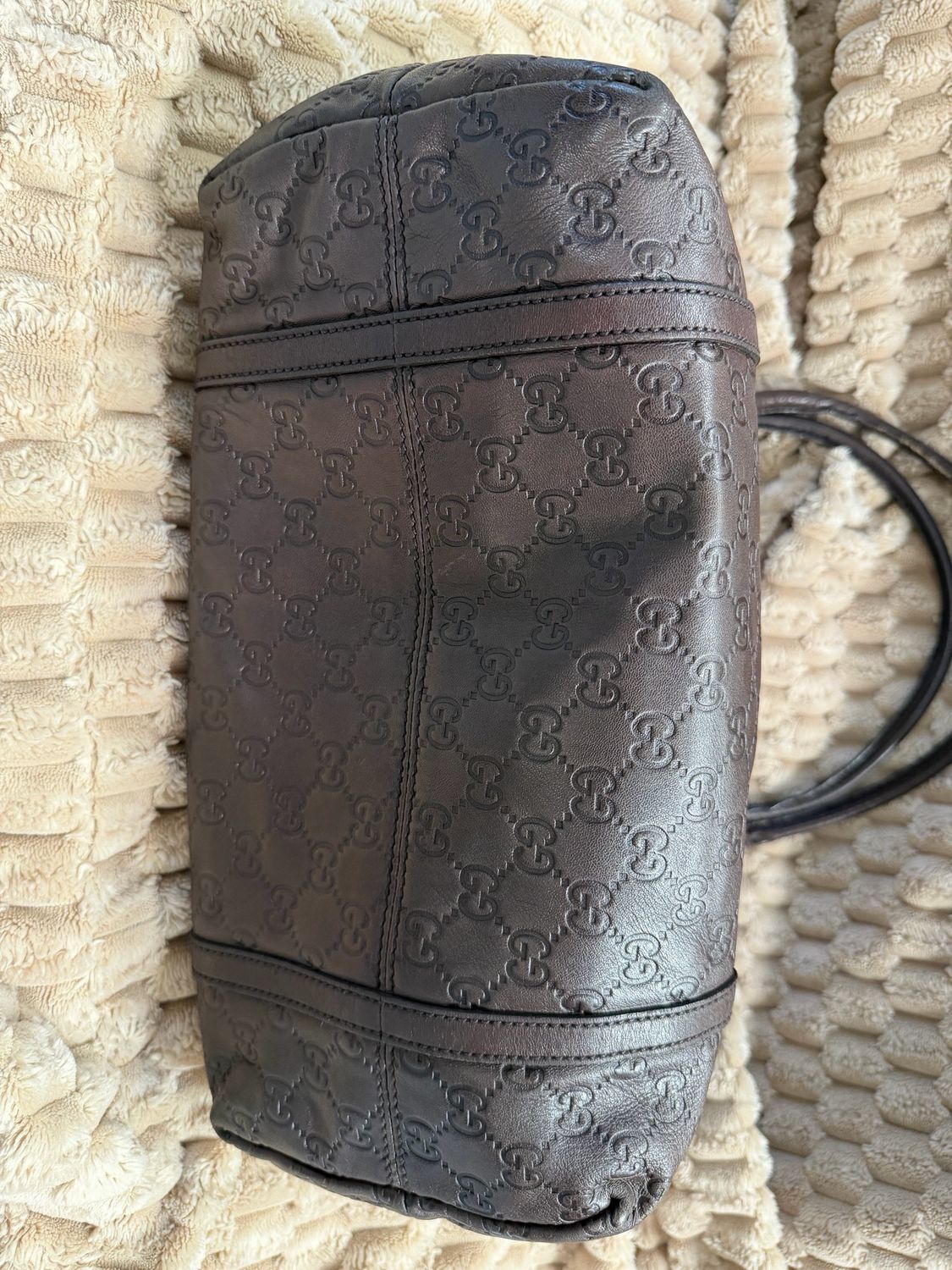 Gucci Guccissima Leather Joy Tote Medium in Dark Brown