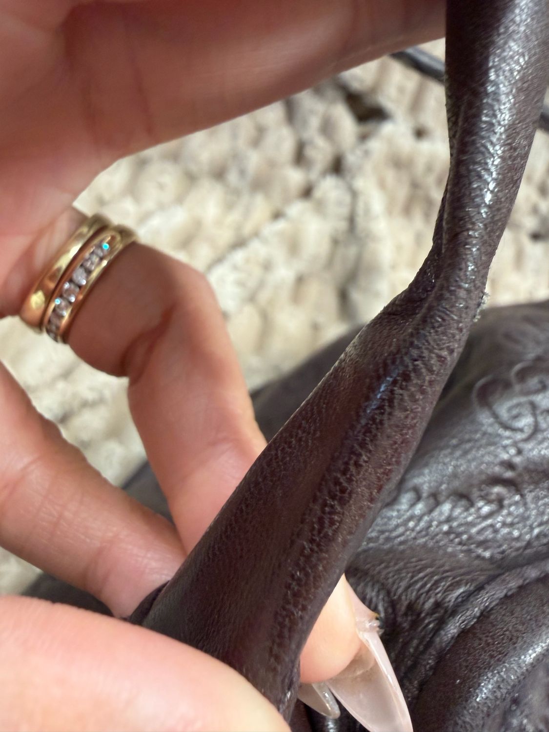 Gucci Guccissima Leather Joy Tote Medium in Dark Brown