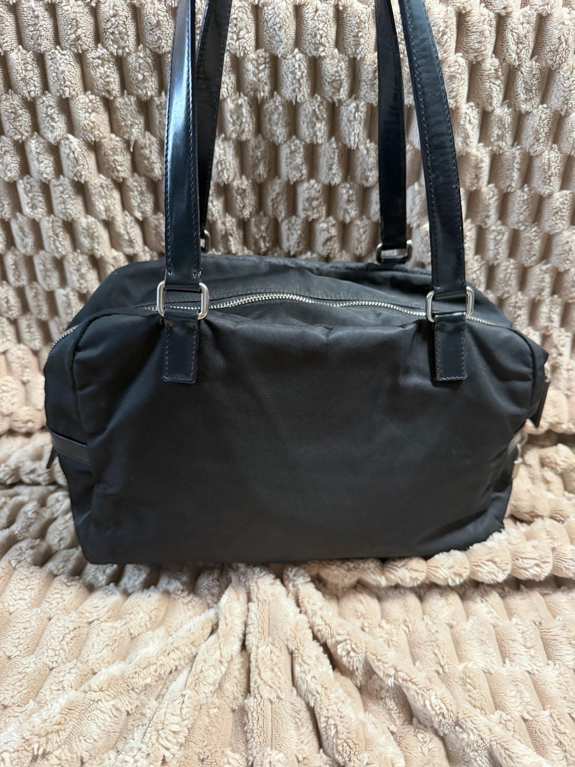 Prada Jacquard Nylon Tessuto Bowler Tote