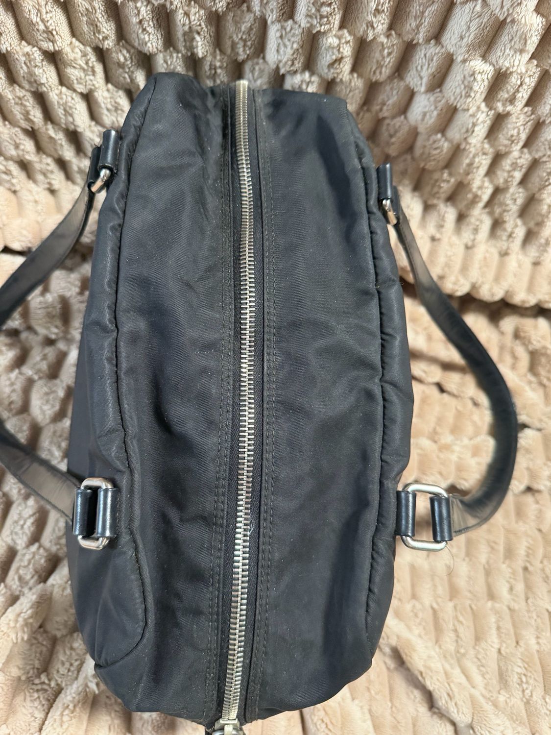 Prada Jacquard Nylon Tessuto Bowler Tote