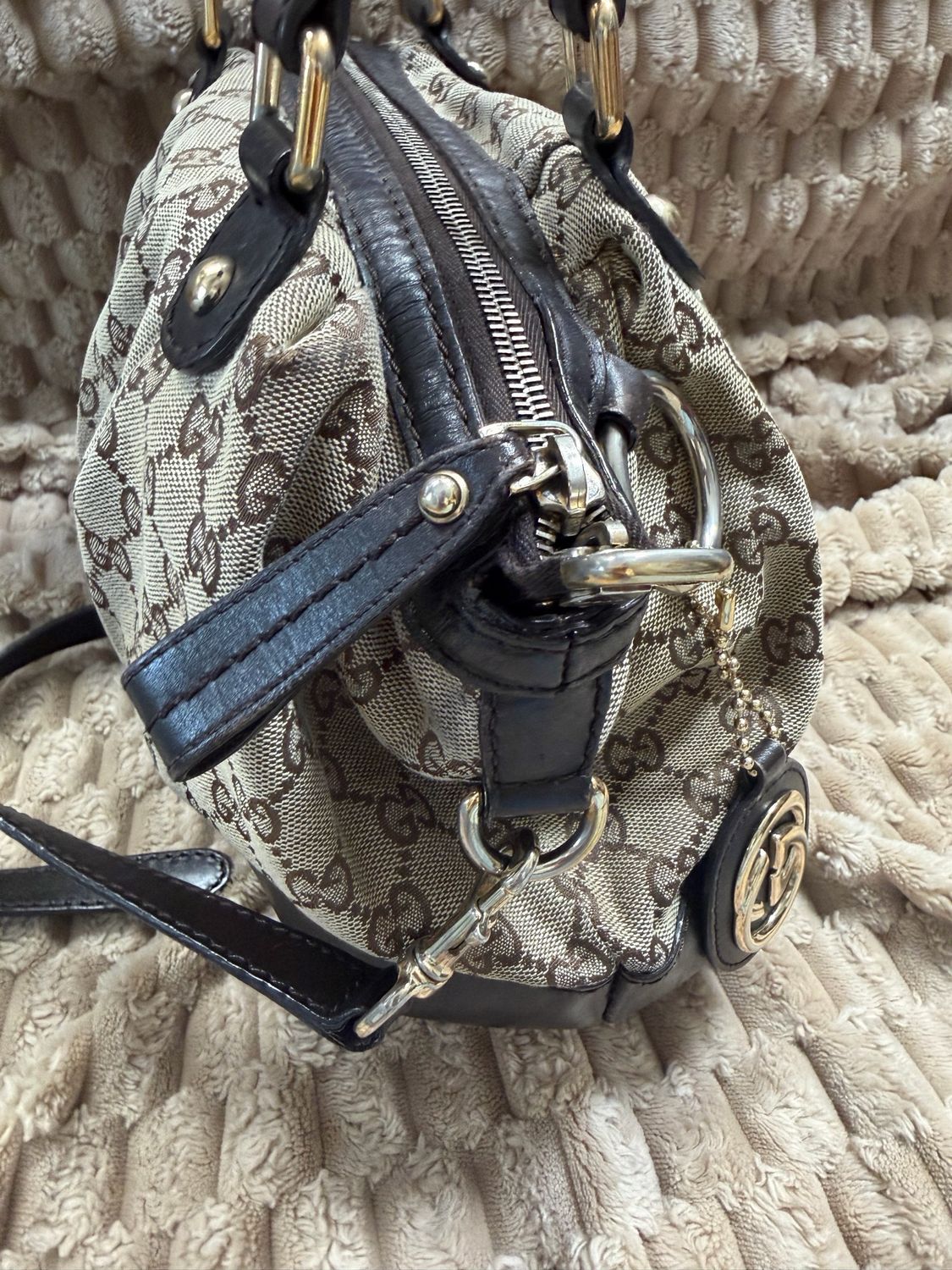 Gucci Monogram Canvas Sukey Convertible Crossbody Sling