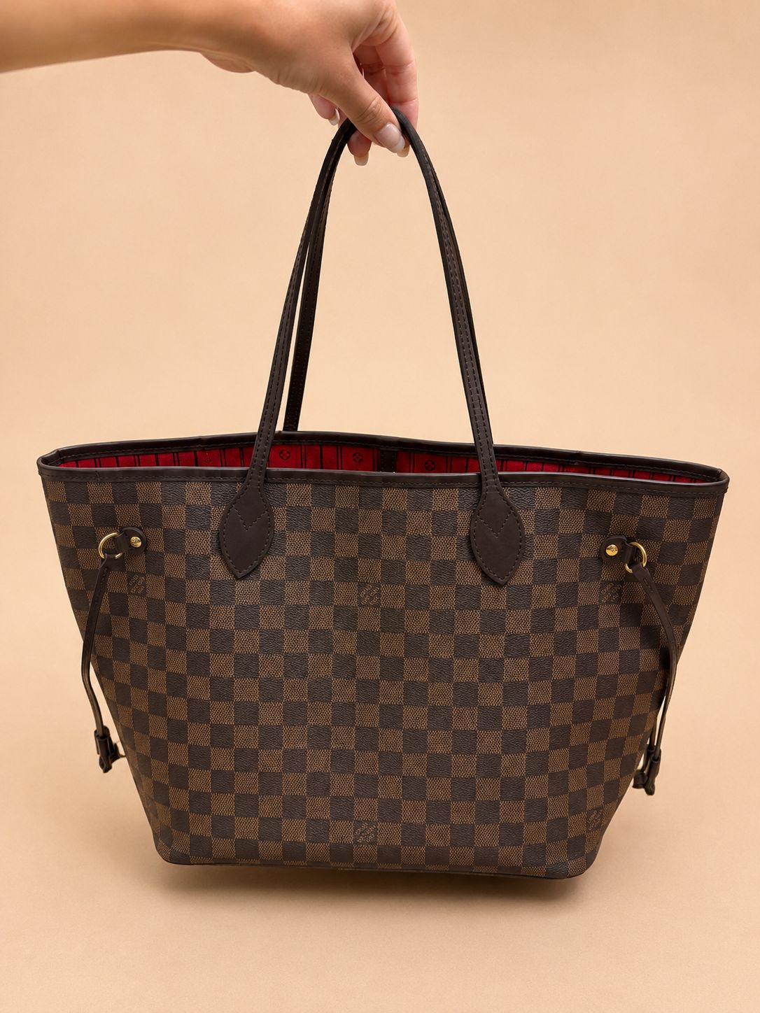 Louis Vuitton Monogram Damier Ebene Neverfull Mm 