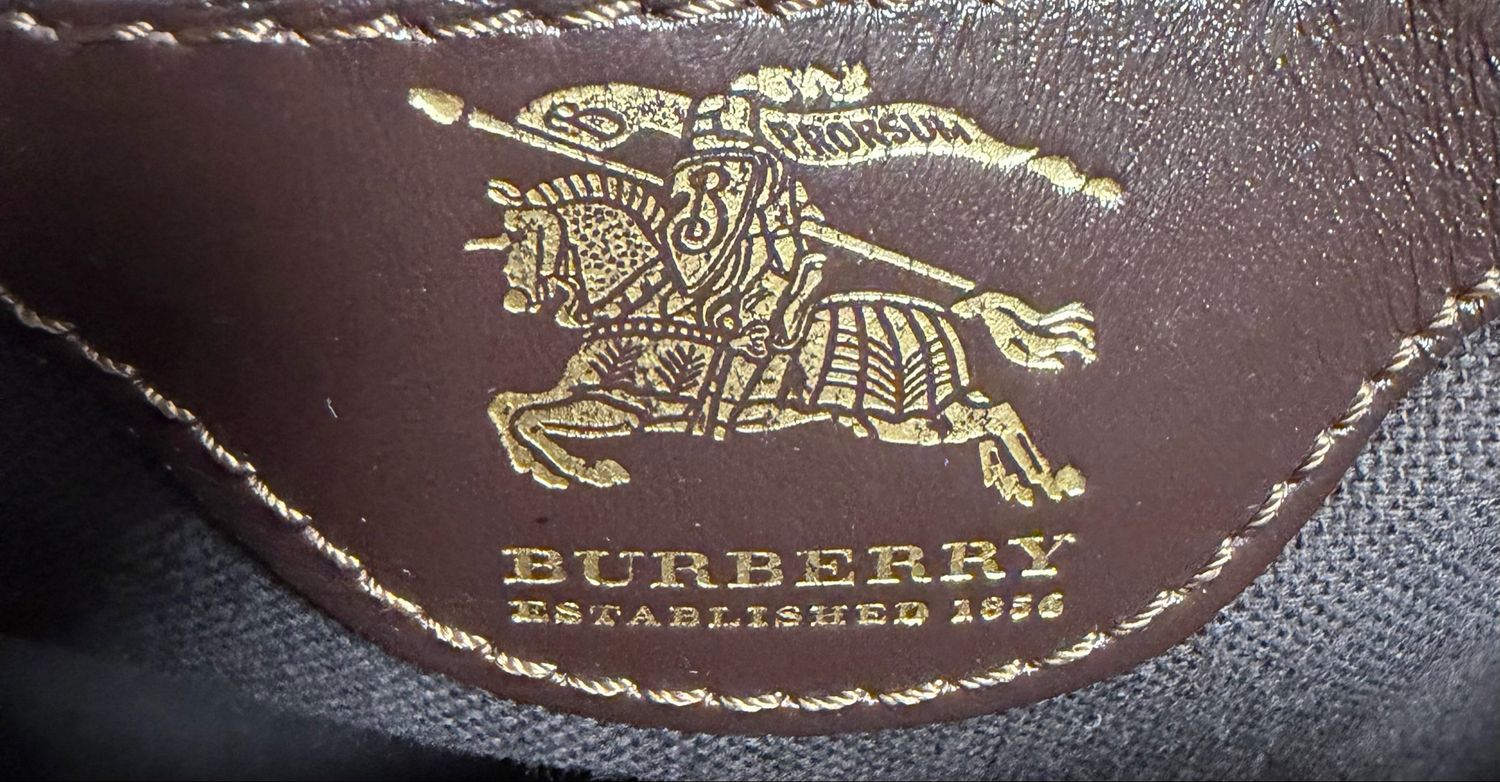 Burberry Haymarket Check Eden Tote in Dark Brown