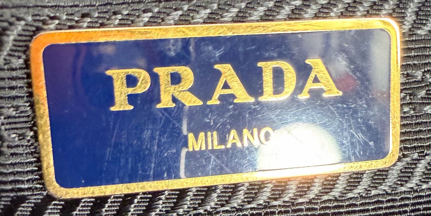 Prada Vitello Daino Camera Bag Double Zipper in Blue