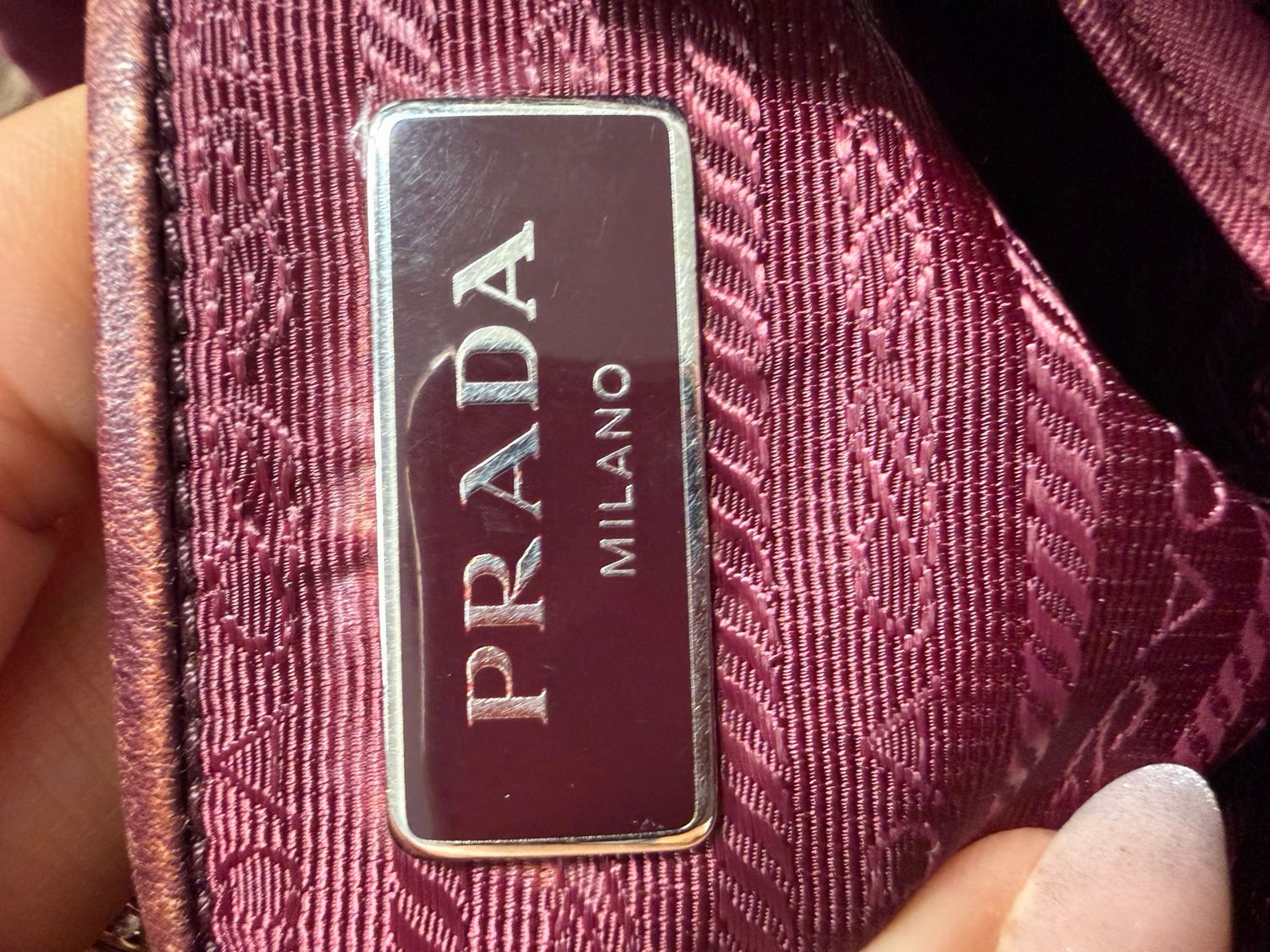 Prada Backpack Re-Nylon Front Zipper in Burgundy