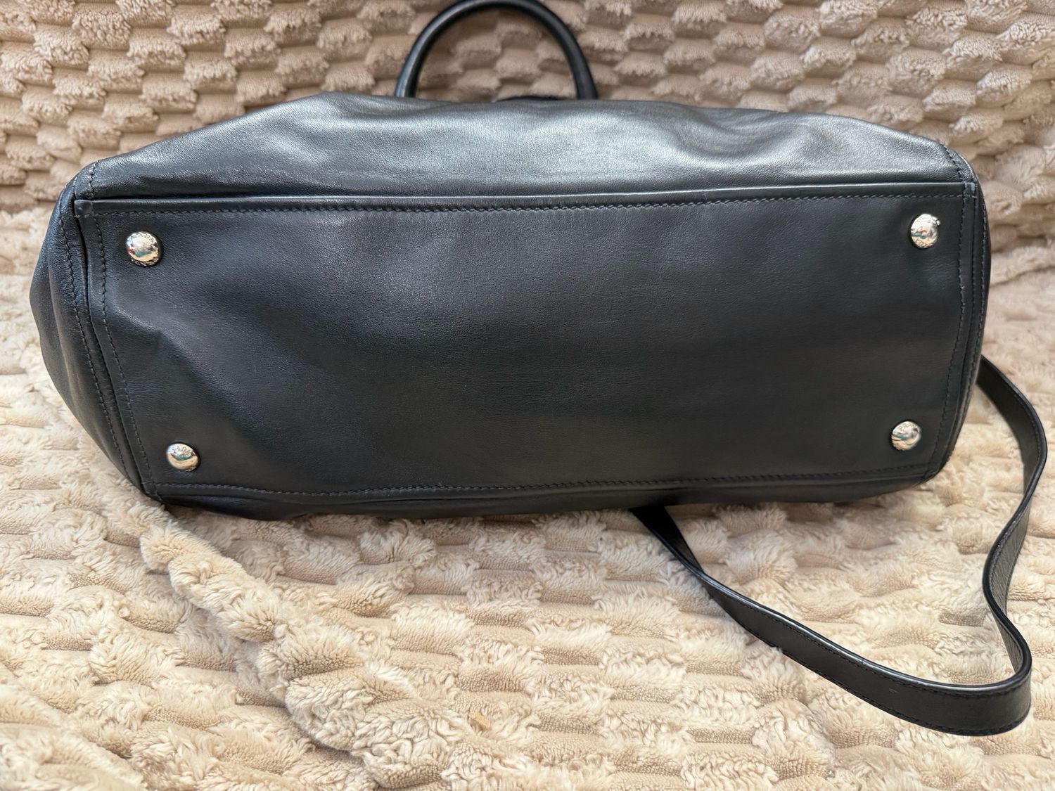 Prada Soft Calfskin Convertible Double Zipper Crossbody Sling in Black
