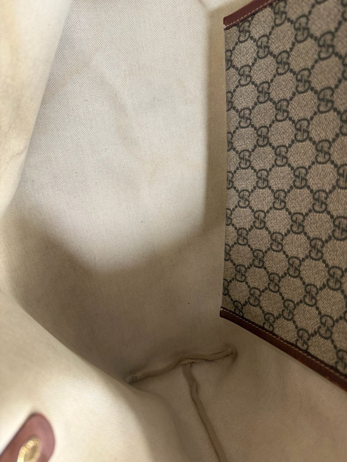 Gucci Monogram Coated Canvas Web Loop Tote 