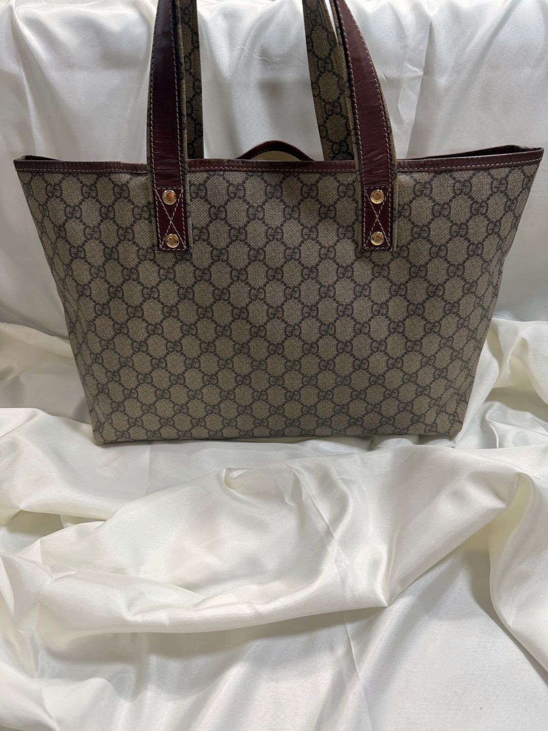 Gucci Monogram Coated Canvas Web Loop Tote 