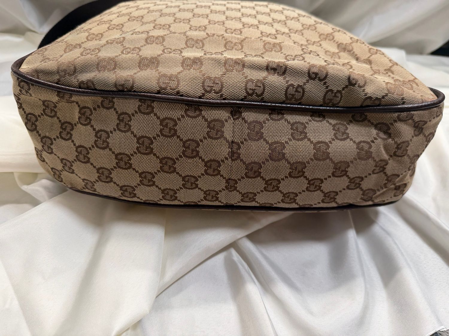 Gucci Monogram Canvas Double Pocket Messenger Sling