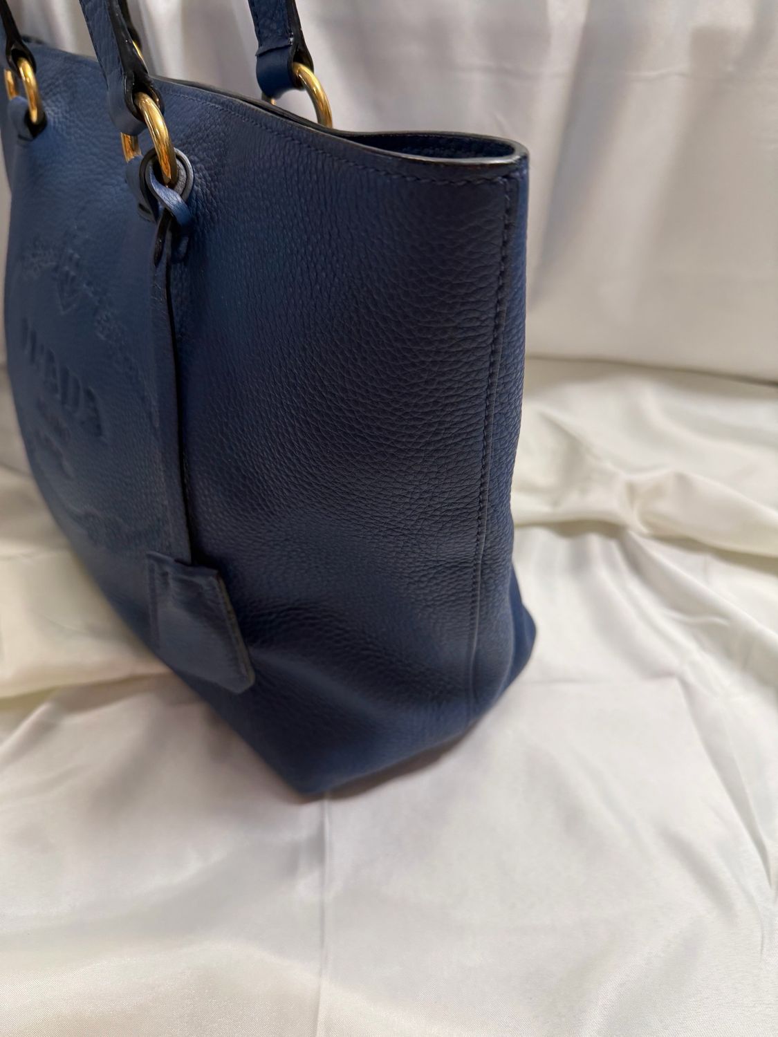 Prada Vitello Daino Pebbled Leather Tote Shoulder 