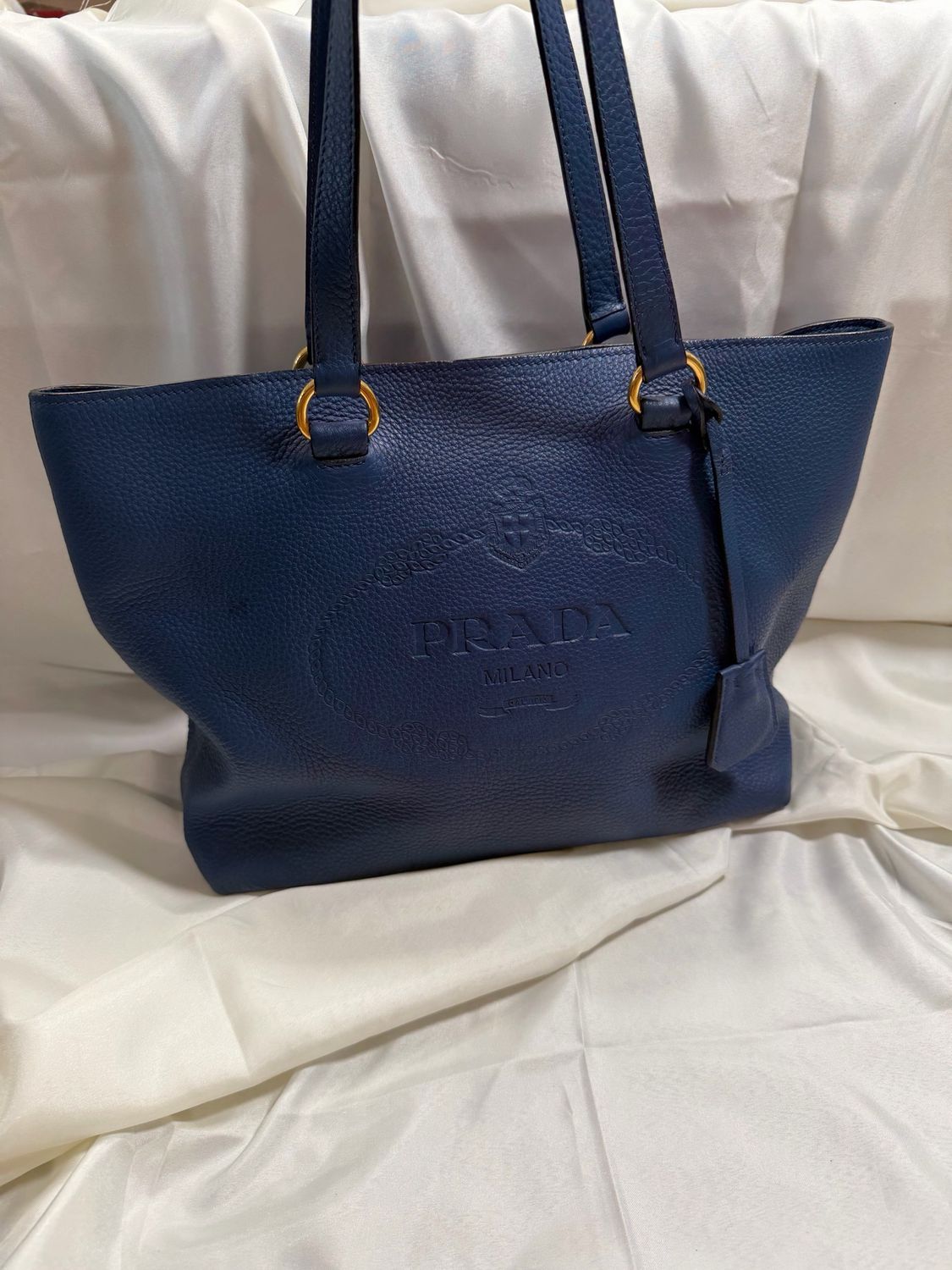 Prada Vitello Daino Pebbled Leather Tote Shoulder 