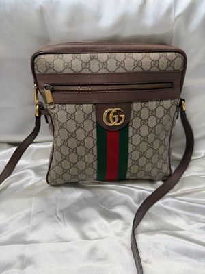 Gucci Monogram Supreme Ophidia Web Messenger Sling Crossbody