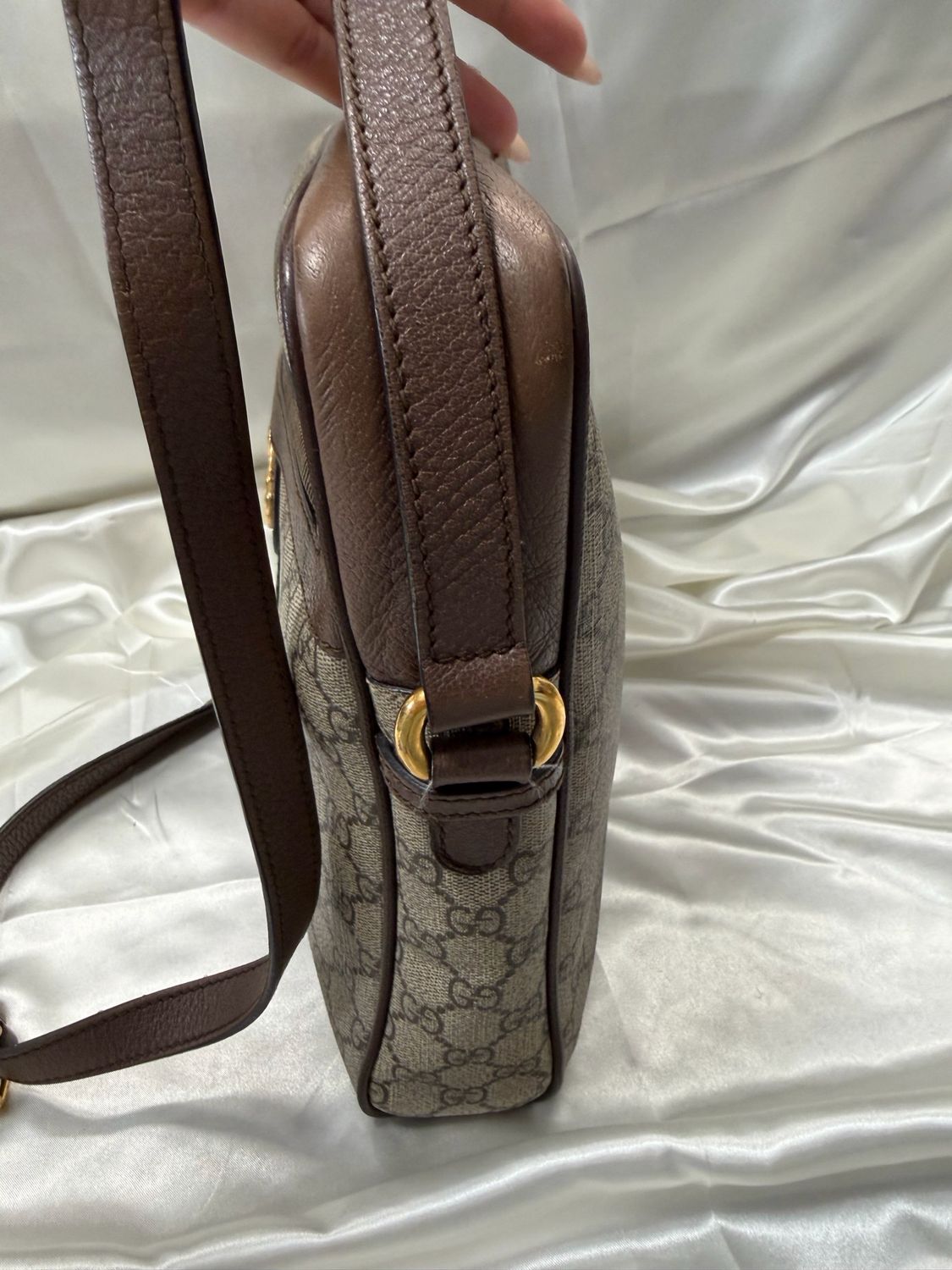 Gucci Monogram Supreme Ophidia Web Messenger Sling Crossbody