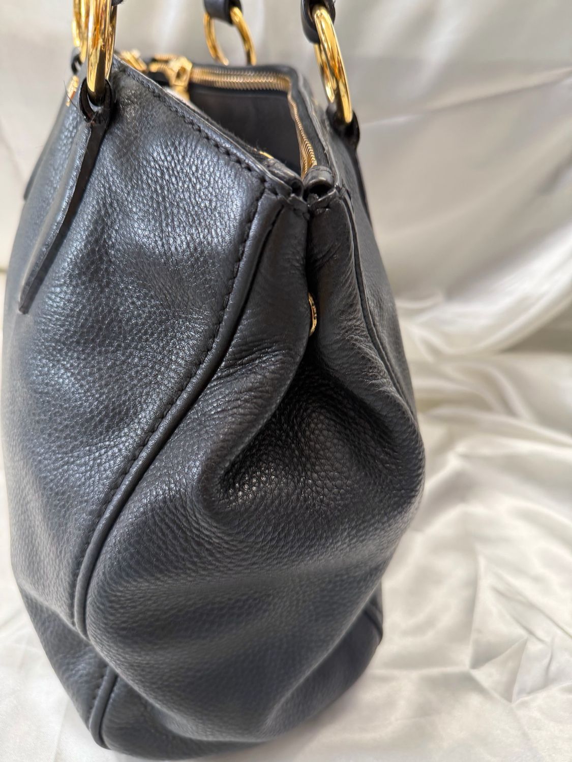 Miu Miu Soft Leather Double Zipper Crossbody Messenger Sling