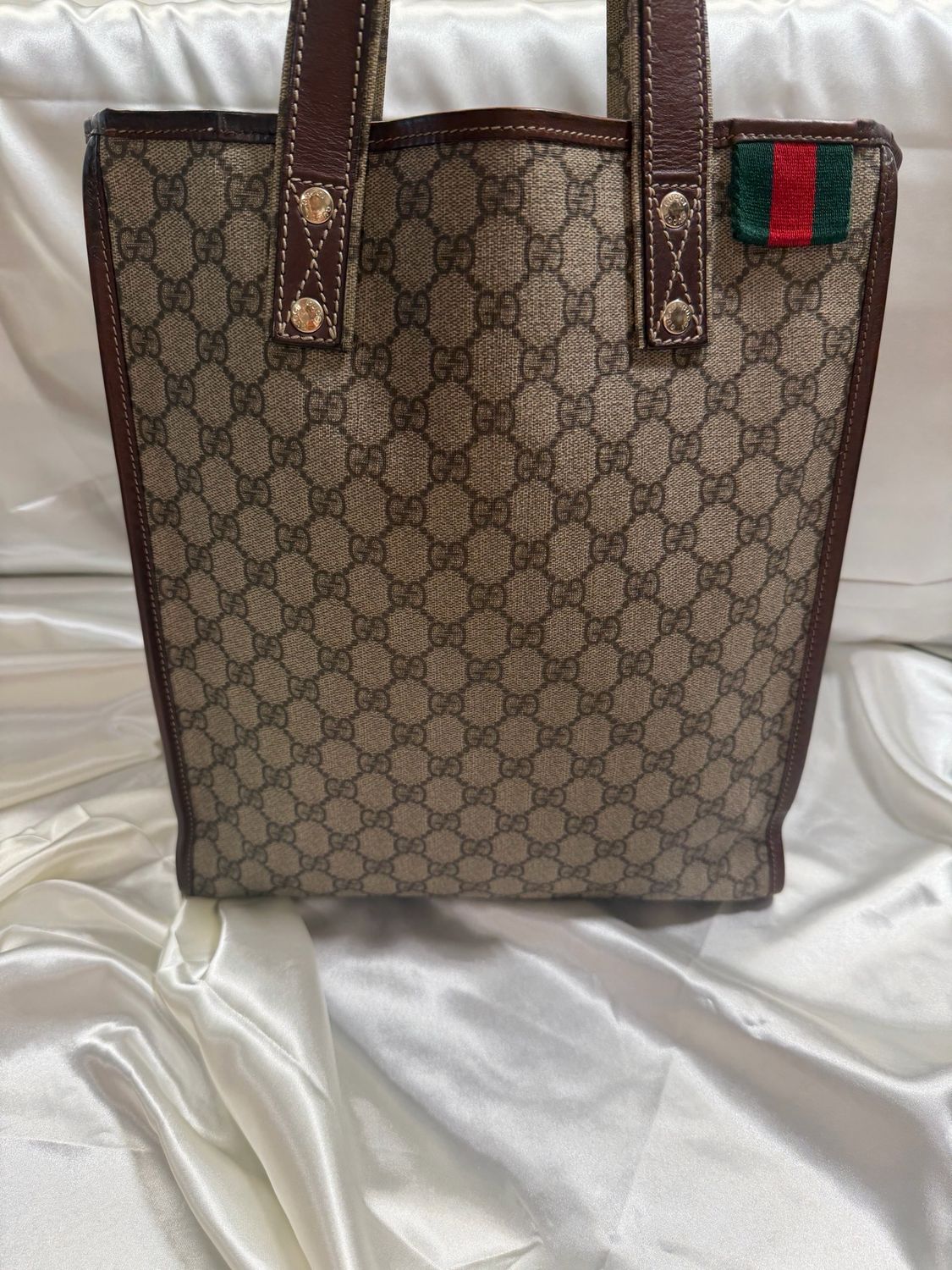 Gucci Supreme Monogram Web Loop Tote Vertical Shoulder