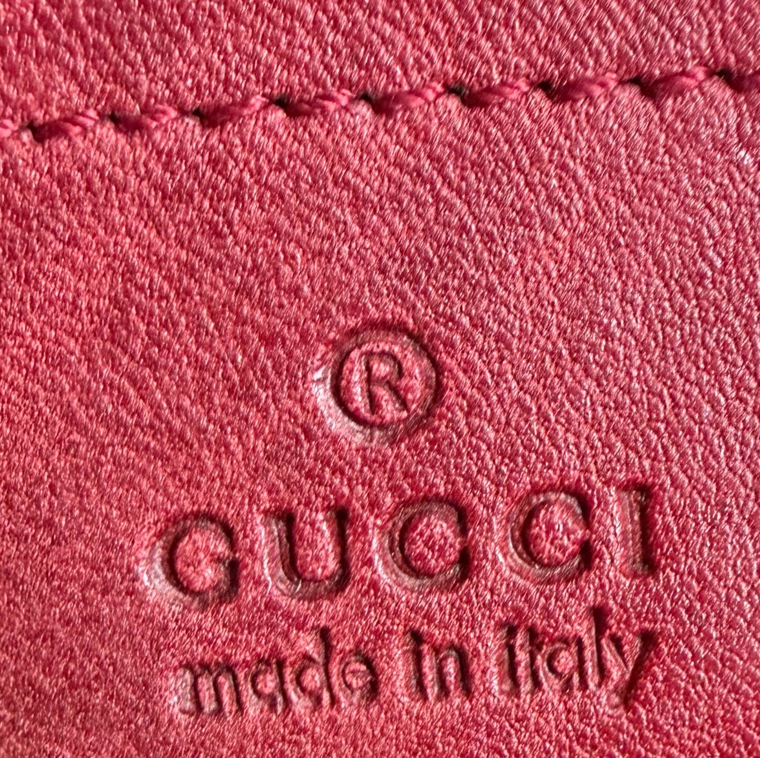 Gucci Pebbled Leather Hobo Miss Gg Sling in Red