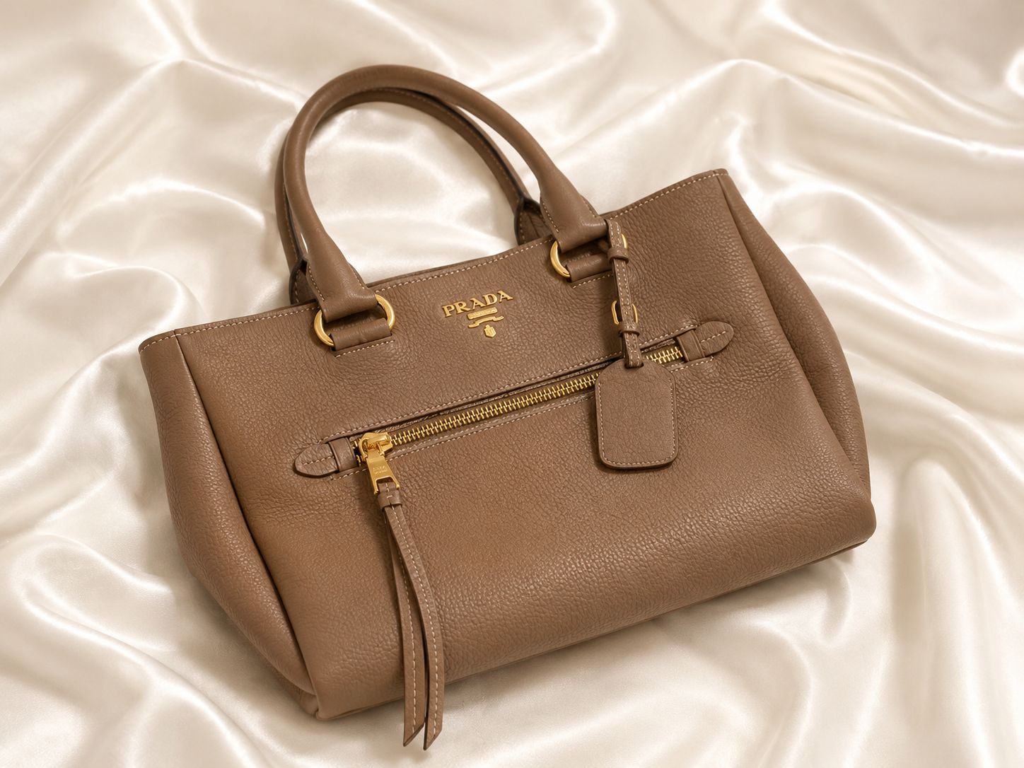 Prada Vitello Phenix Open Tote Crossbody Sling