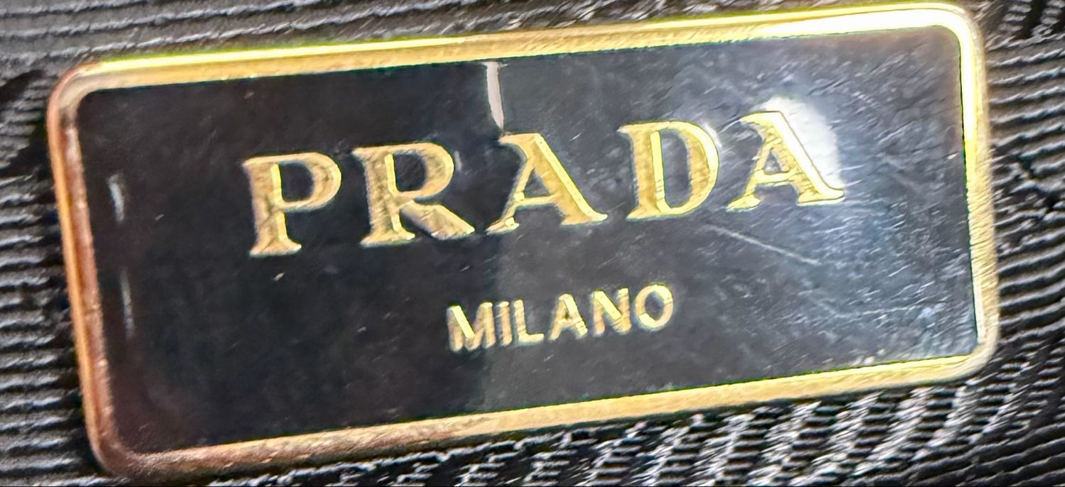 Prada Saffiano Luxe Double Zipper Messenger Crossbody in Black