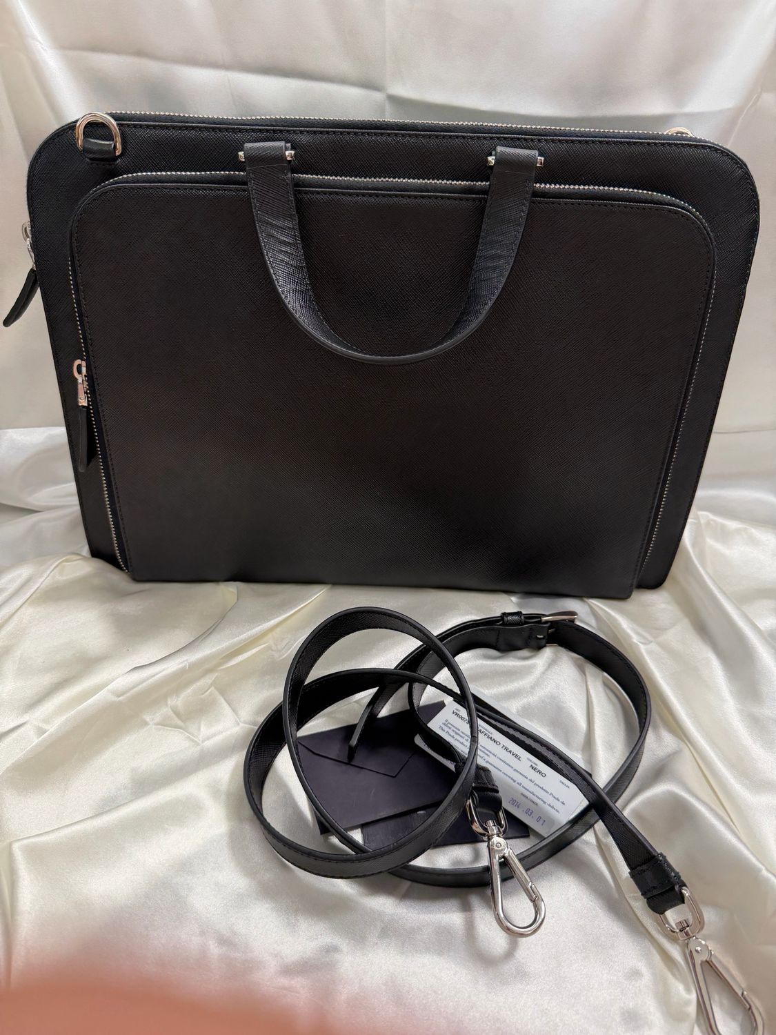 Prada Saffiano Briefcase Sling Crossbody Laptop