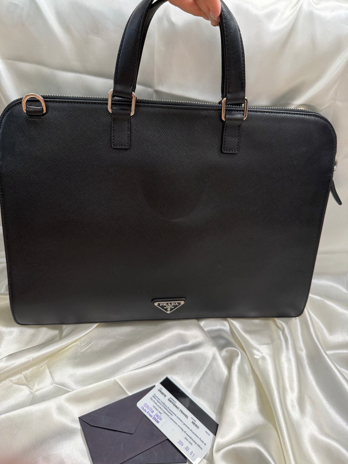Prada Saffiano Briefcase Sling Crossbody Laptop