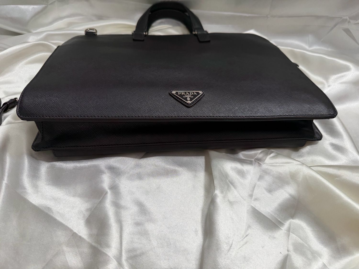 Prada Saffiano Briefcase Sling Crossbody Laptop