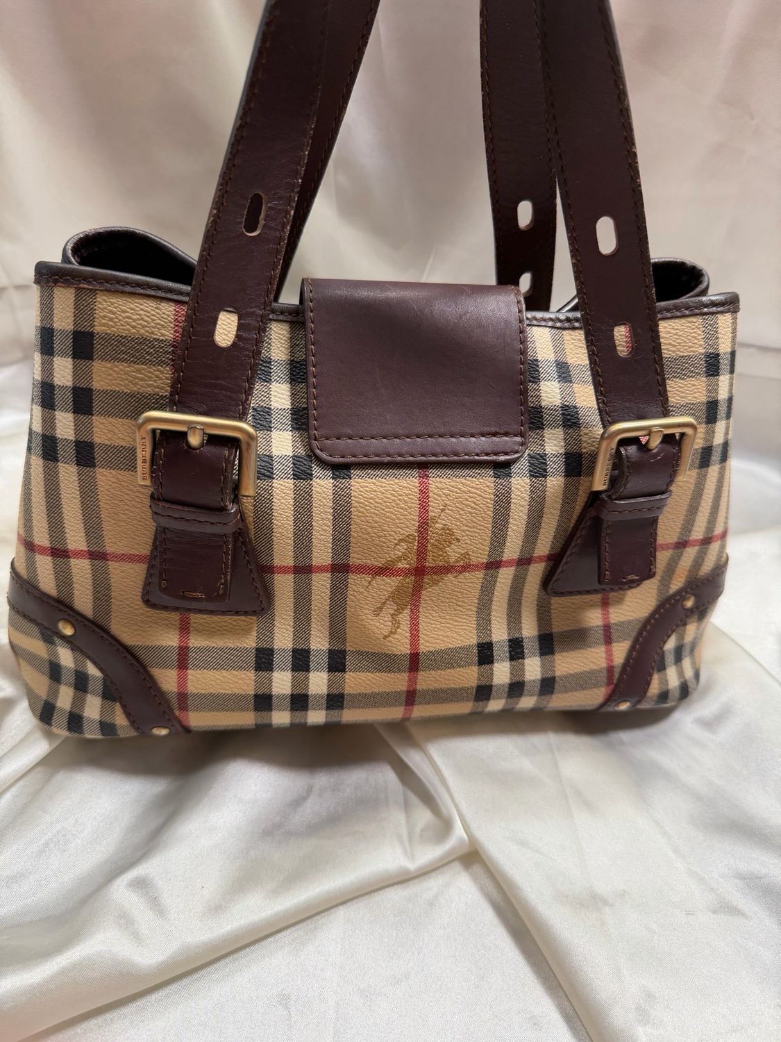 Burberry Haymarket Check Flap Tote
