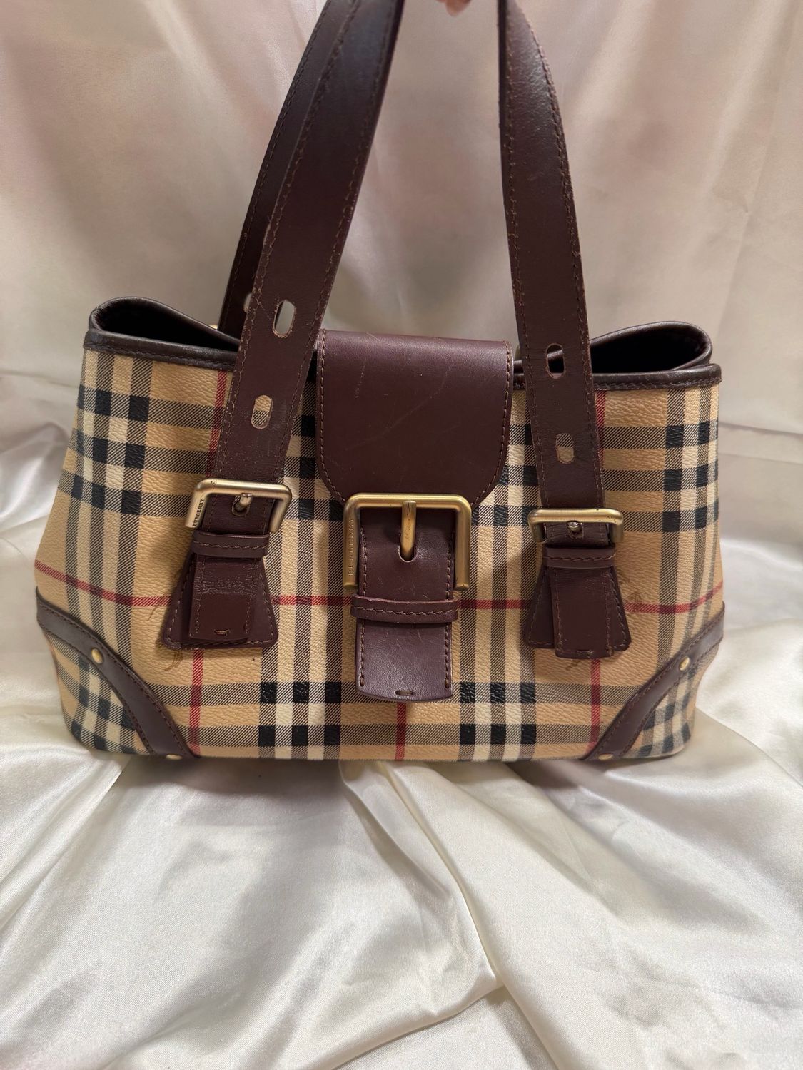 Burberry Haymarket Check Flap Tote