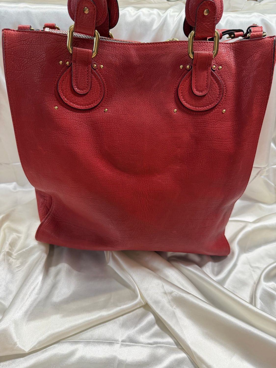Chloe Aurore Pure Paddington Tote in Red