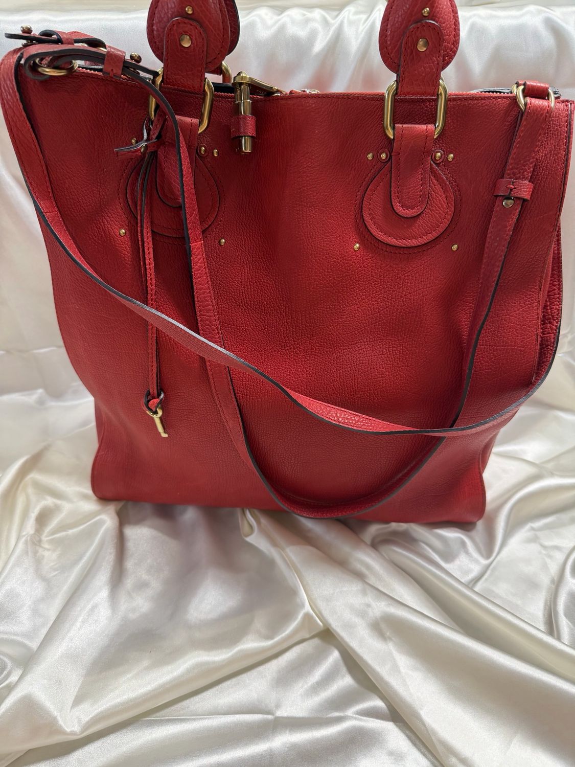 Chloe Aurore Pure Paddington Tote in Red