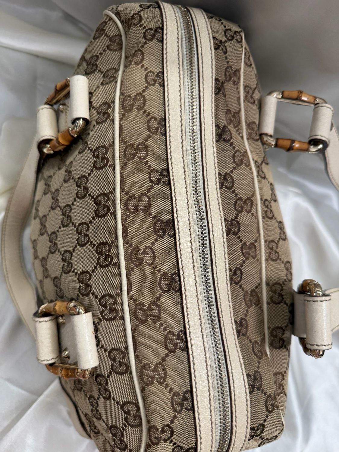 Gucci Monogram Boston Bowler Bamboo