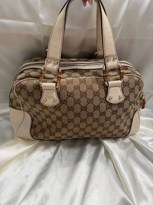 Gucci Monogram Boston Bowler Bamboo