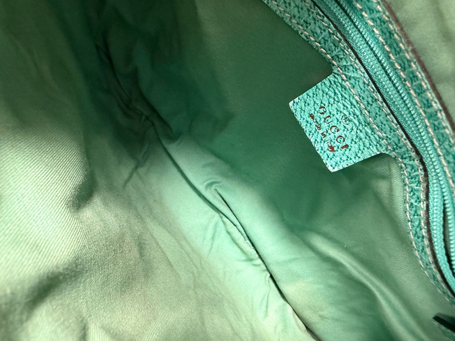 Gucci Monogram Canvas Hobo Shoulder Teal 