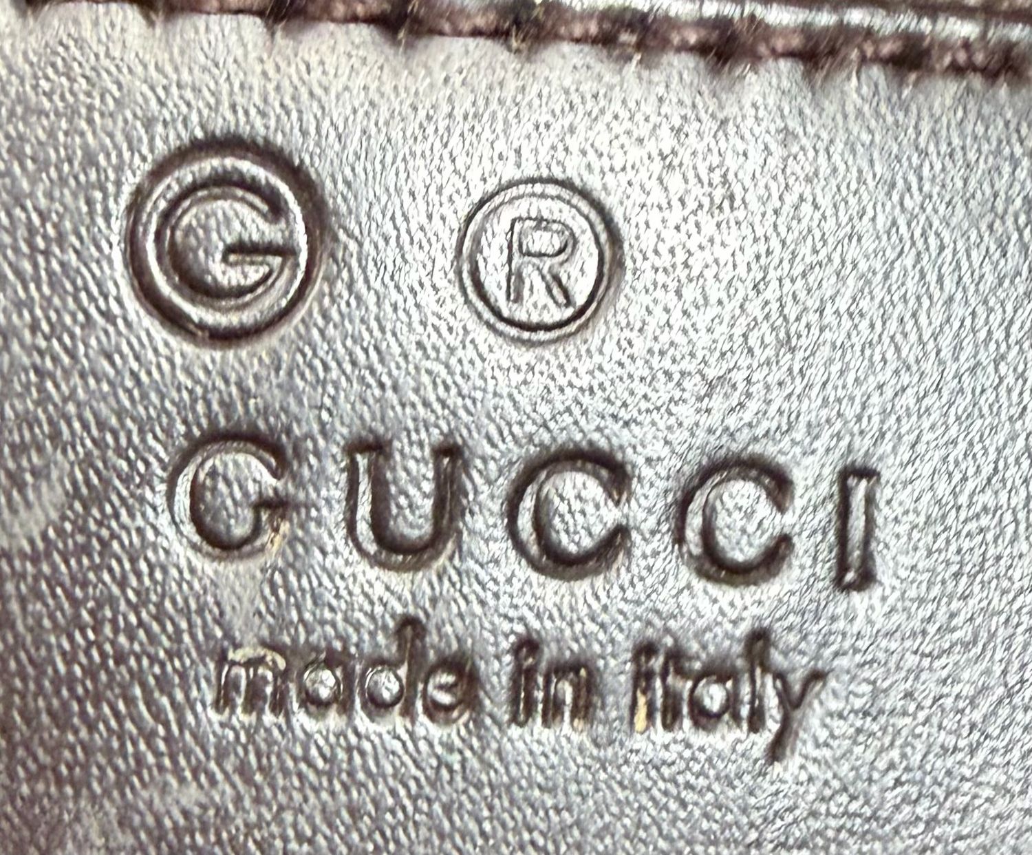 Gucci Monogram Canvas Denim Hobo Vintage Halfmoon in Dark Brown