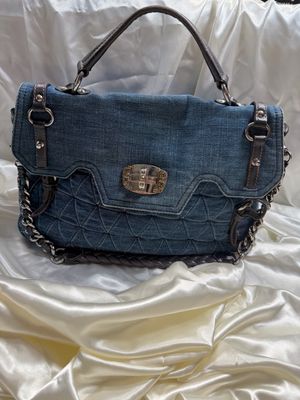 Miu Miu Two Way Paloma Denim and Leather in Blue