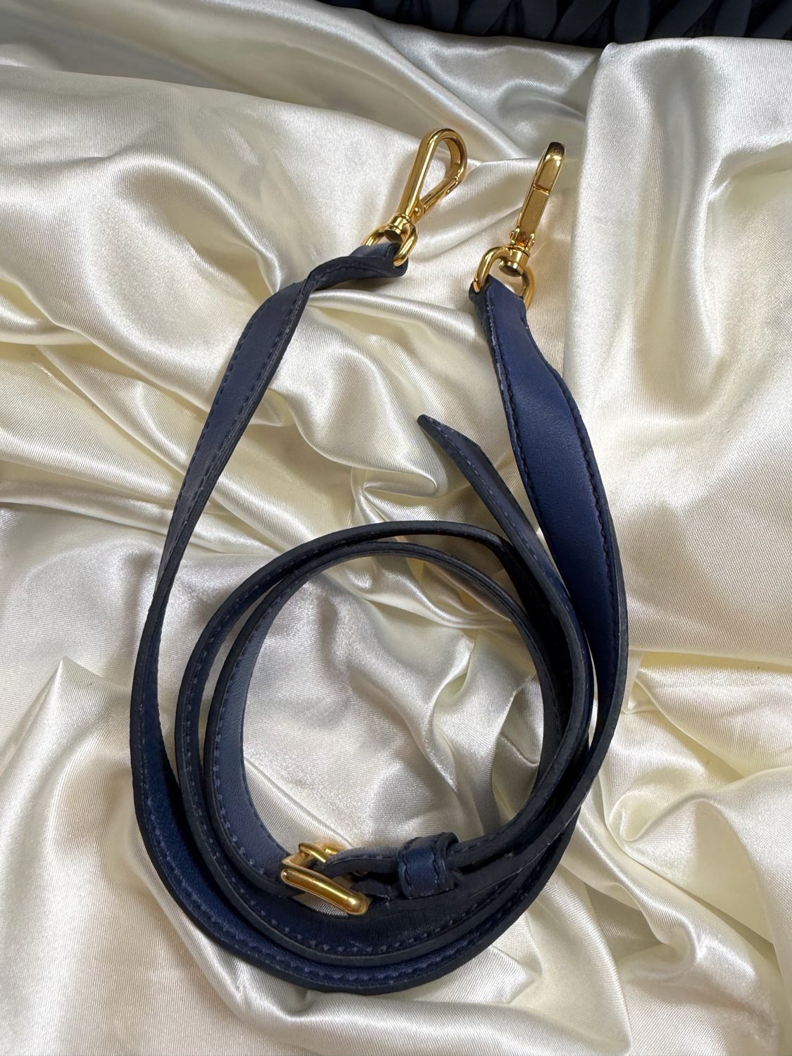 Miumiu Matelasse Crossbody Sling in Navy Blue