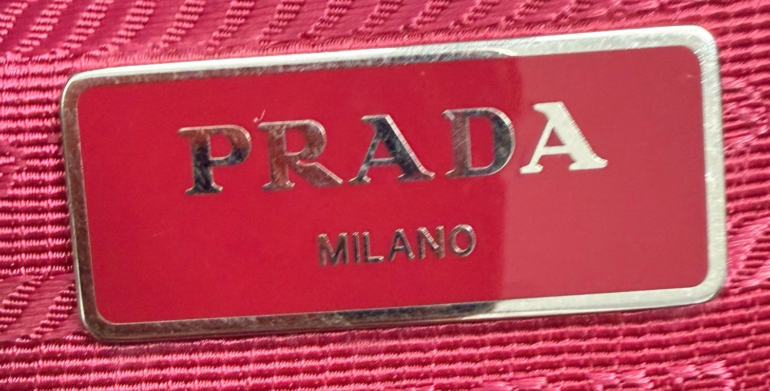 Prada Nylon Tessuto Saffiano Crosssbody Messenger Sling in Pink