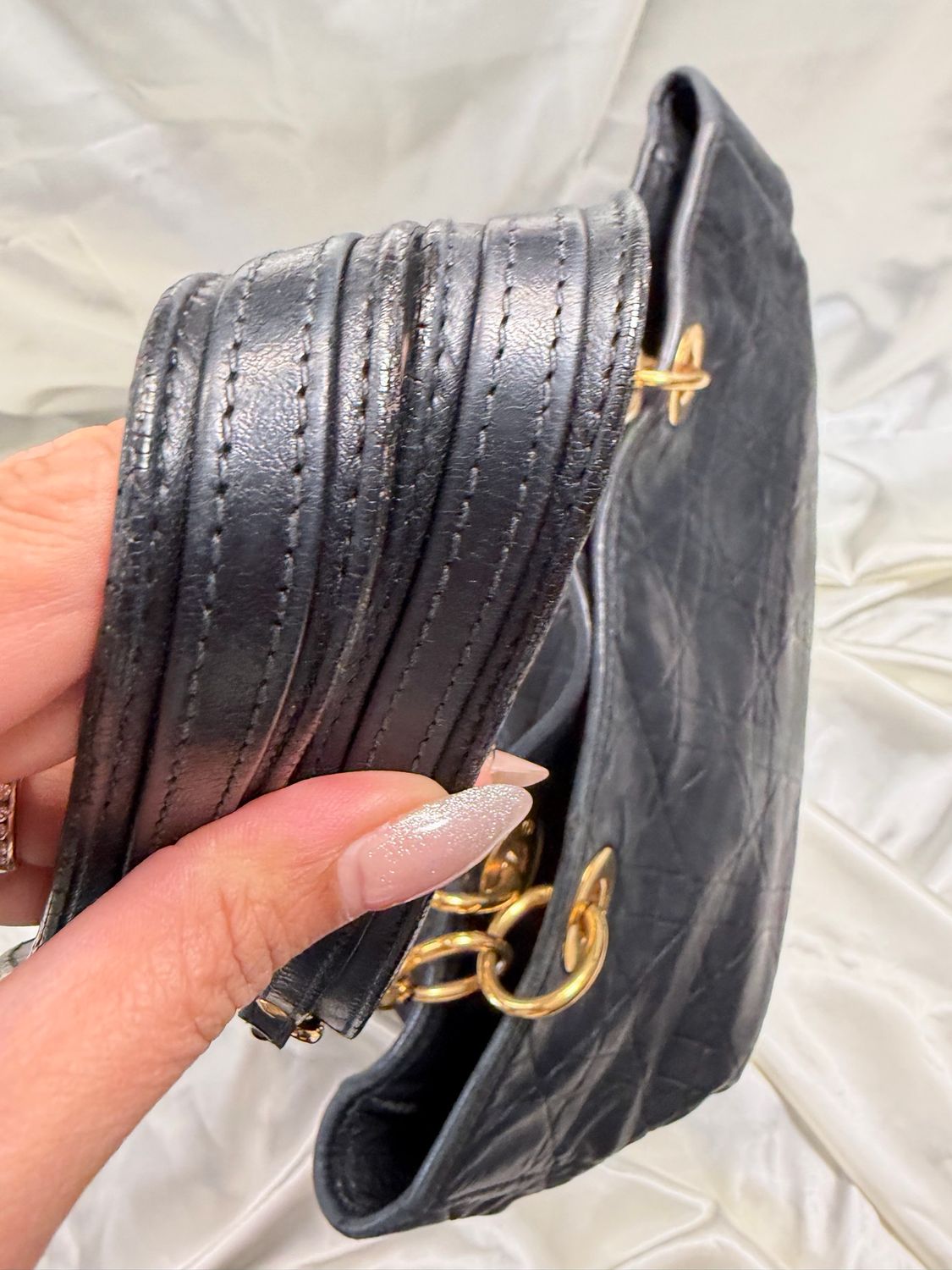 Christian Dior Cannage Quilted Vertical Lambskin Tote