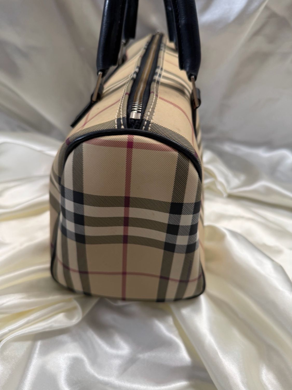 Burberry Boston Novacheck Satchel Top Handle Bowler