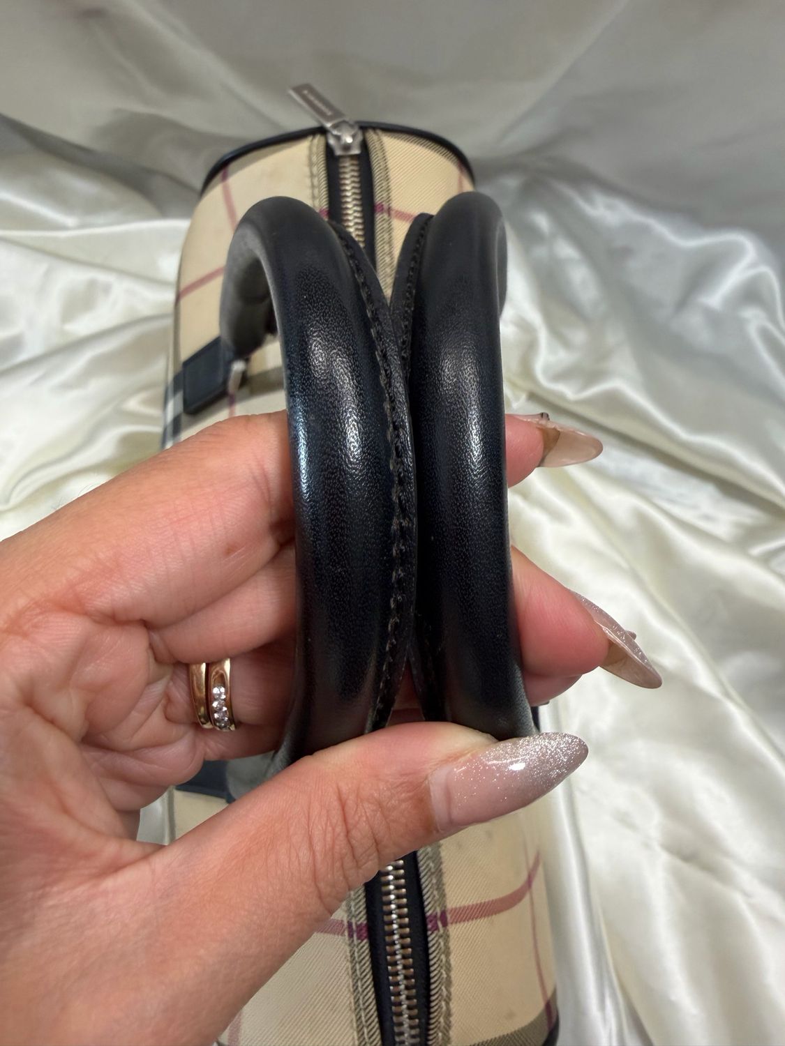 Burberry Boston Novacheck Satchel Top Handle Bowler