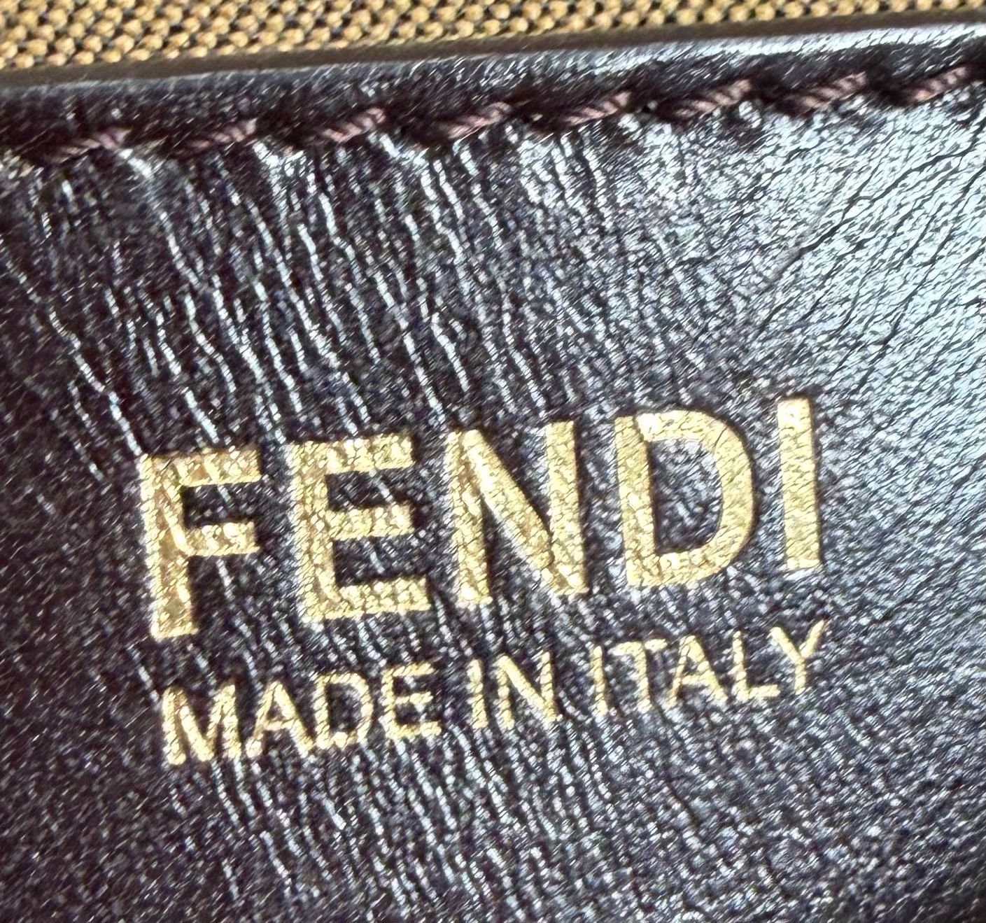 Fendi Zucca Multicolor Flat Zipper Clutch