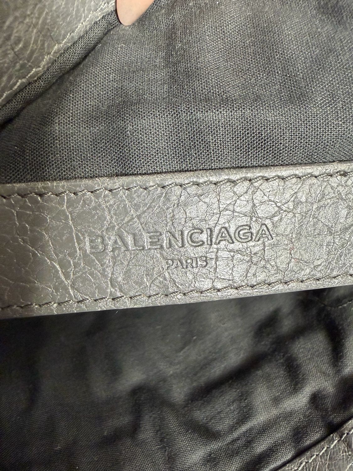 Balenciaga Zipper Clutch Motocross Distressed Leather