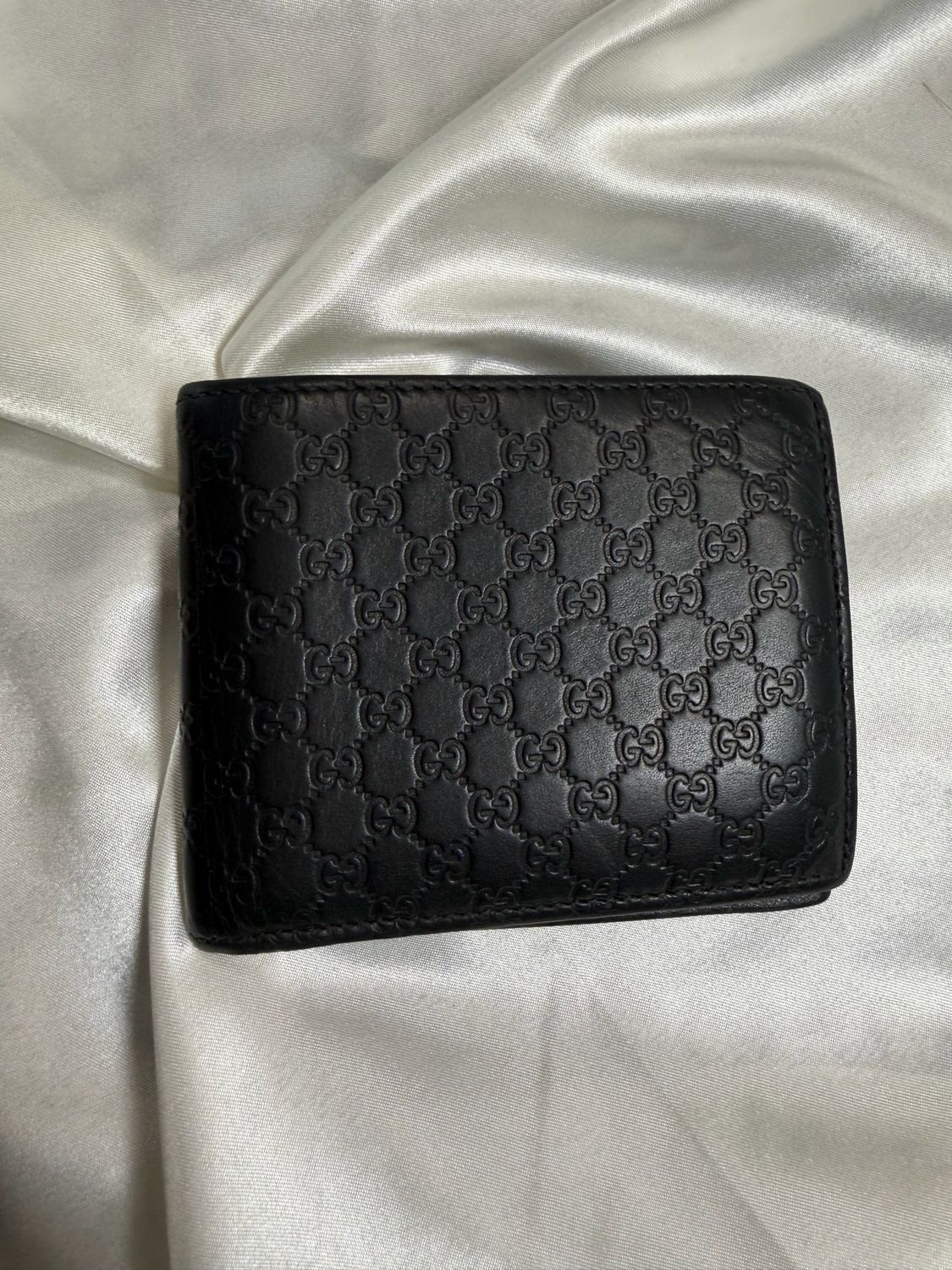 Gucci Micromonogram Leather Bifold Wallet in Black